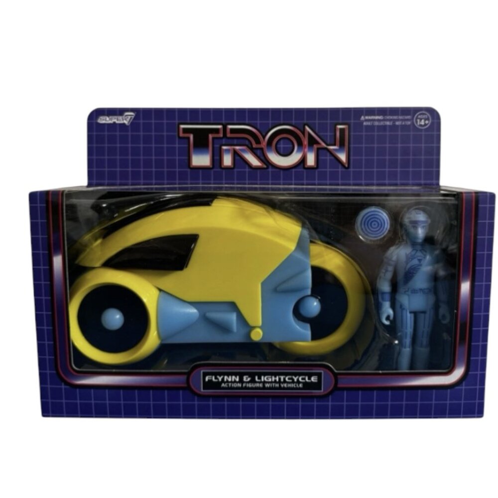 Share Disney Parks Super7 ReAction Figure Tron Lightcycle Yellow Exclusive New